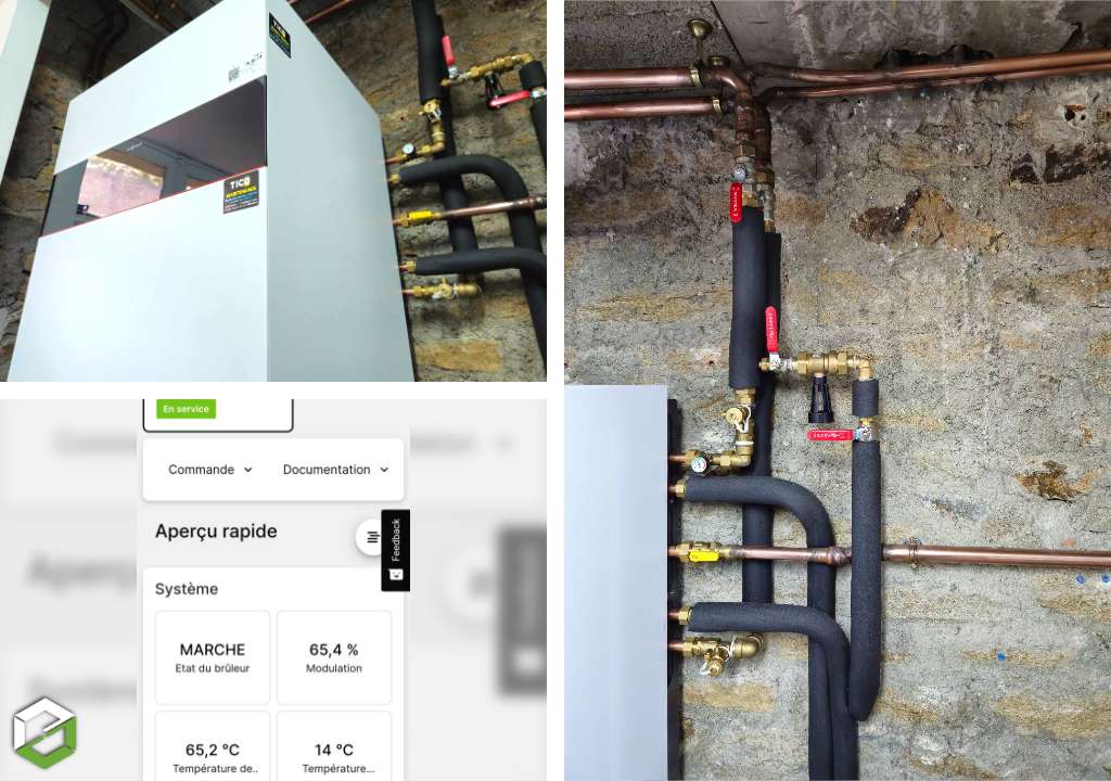 Installation d'une chaudière gaz à condensation VIESSMANN VITODENS 111F 32 kW en remplacement d'une chaudière basse température | Concarneau (29900) | Finistère (29)